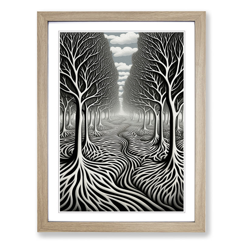 Forest Op Art - Framed Print, Oak Framed, 46cm H x 34cm W
