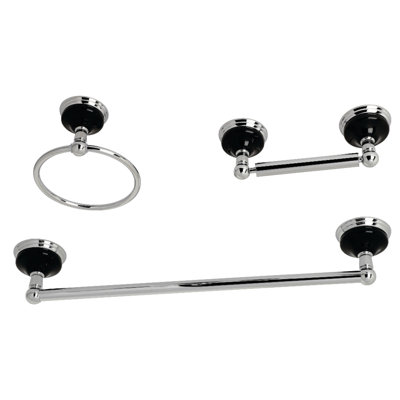 Water Onyx 3 Piece Bathroom Hardware Set