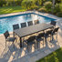 Ensemble de salle à manger extensible en aluminium 11 pièces avec chaises empilables pour le patio