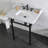 Kingston Brass Pemberton 30-Inch Carrara Marble Console Sink with Brass Legs (8-Inch, 3-Hole)-72887943