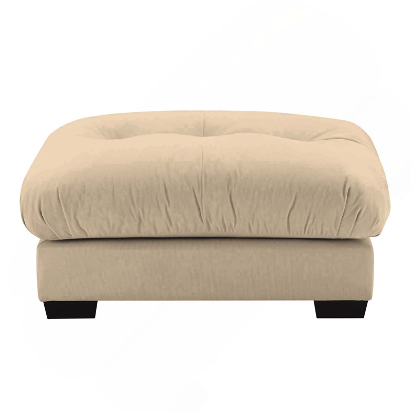 Repose-pieds rembourré en velours Modern, Tan