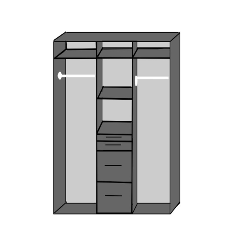 Yadkinville 3 Door Manufactured Wood Wardrobe