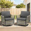 Ensemble de 2 chaises de patio à bascule pivotantes pour l'extérieur, Wicker Furniture