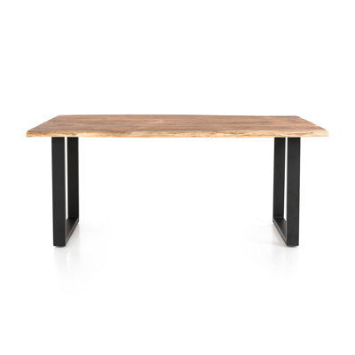 Alam Acacia Solid Wood Top Metal Base Dining Table
