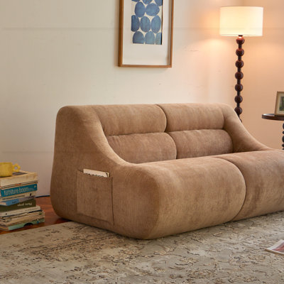Deep Seat Modern Sofa with chenille Fabric