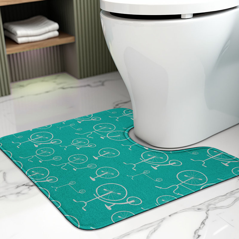  Tapis de salle de bain pour vélo en forme de U 20 po gris pâle foncé
