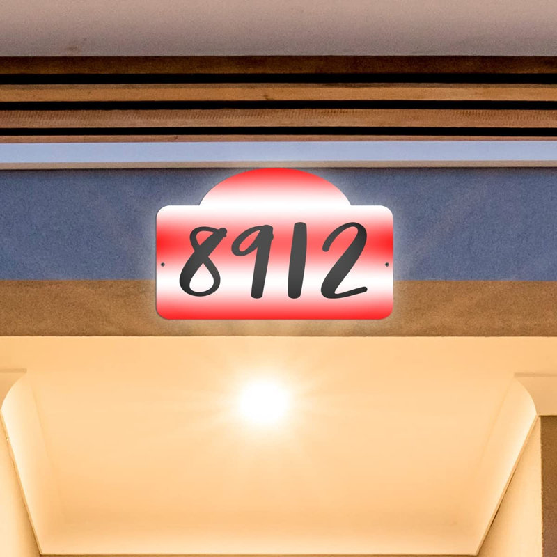 Plaque d'adresse sur 1 ligne, Rouge, Oui