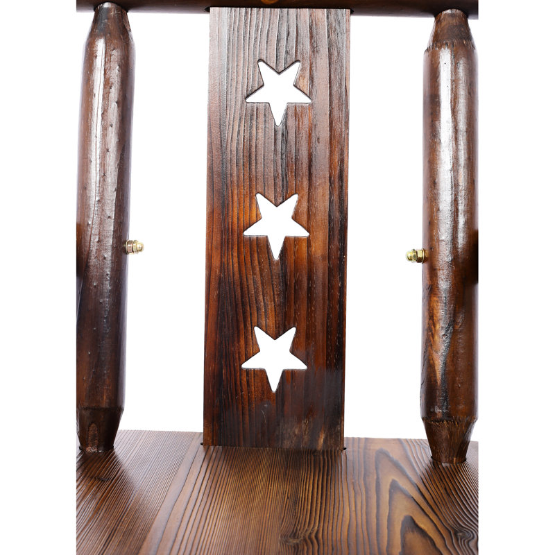 Tabouret de bar rustique brun avec fonctionnalité pivotante à 360 ° - bois de sapin, confortable pour un pub, salle à manger en étoile décorative charmante,