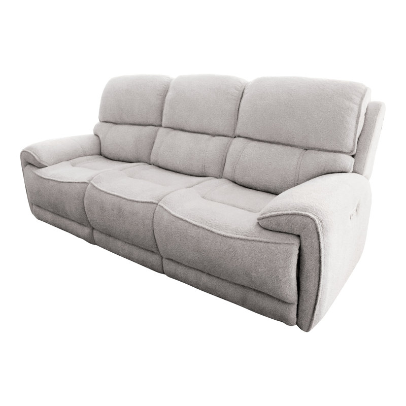 Canapé inclinable électrique Dothen, 100 % polyester gris clair