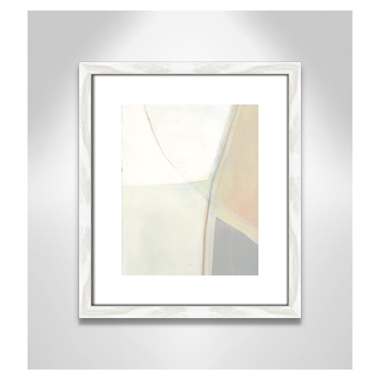 In Neutral II - Painting Print, White Wood Framed Paper, 15" H x 13" W x 0.75" D