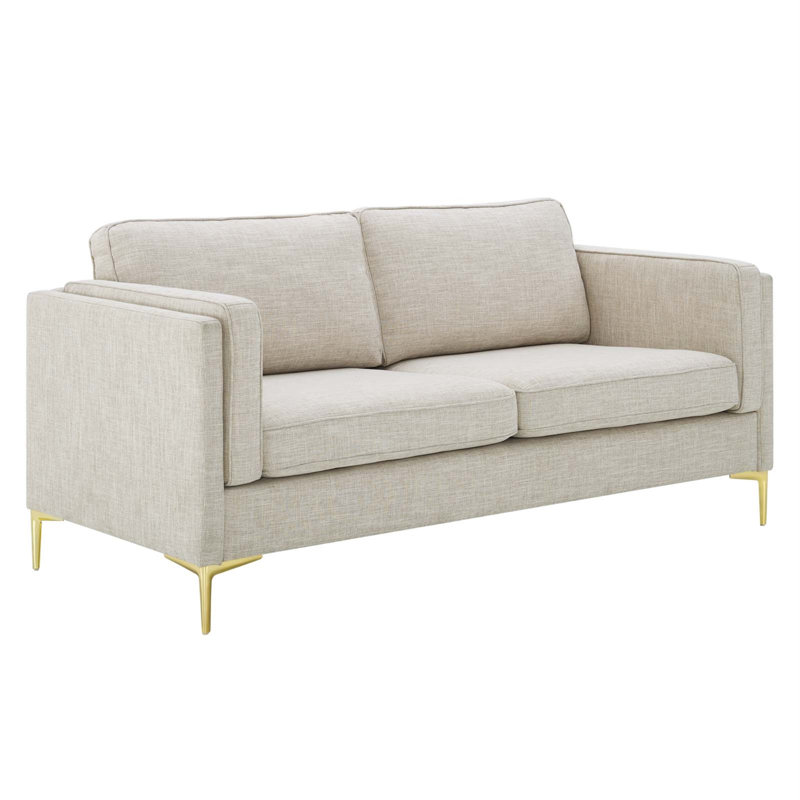 Kaiya Fabric Sofa, Beige Polyester Blend