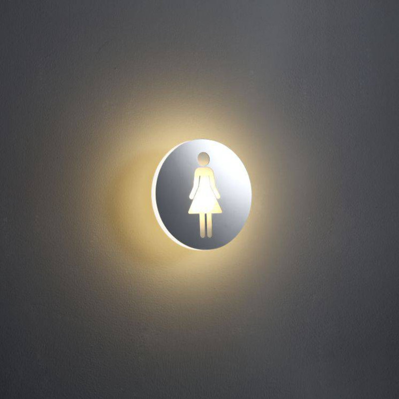 UltraBeam 4 Watt LED Round Illuminated Ladies Toilet Sign
