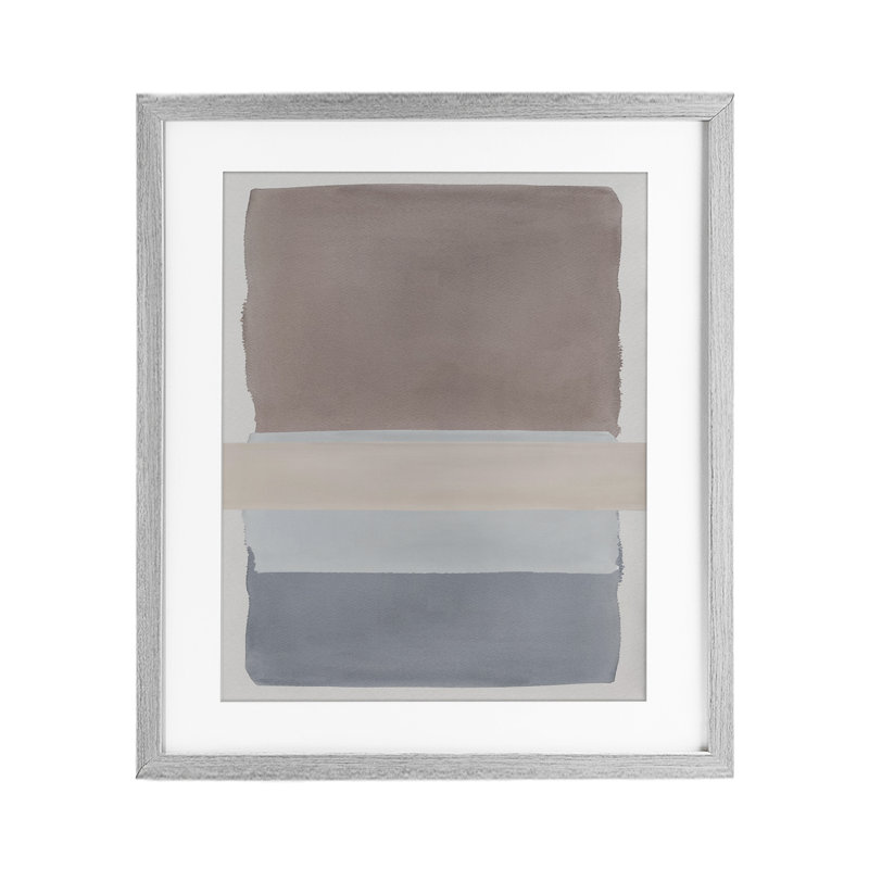 «Fun with Blues & Browns», impression sous verre encadrée, design par Nina Jacobs, Cadre de ferme gris, H 16 po x l 13 po