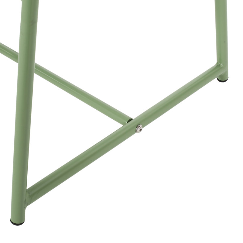 13"H Backyard Table - Iron, Mesh Pattern, Outdoor Item Side For Use Iron Top, Leisure, Weather, Green