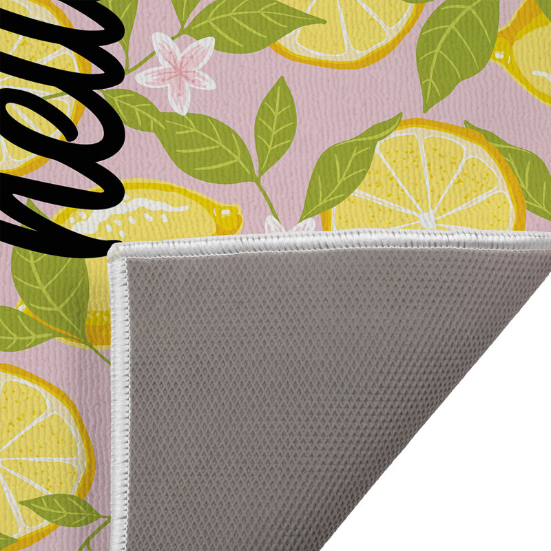 Lemons Hello Sunshine Outdoor Doormat, 21" W x 34" L, Pink