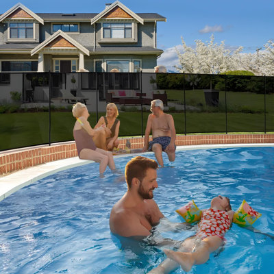 Pool Safety Fence 4Ft x 48Ft, Swimming Pool Fence in Ground Pool Fencing, Black