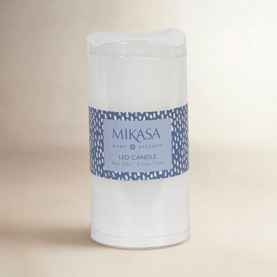 Mikasa Wavy Top LED Unscented Wavy Top Wax LED Candle