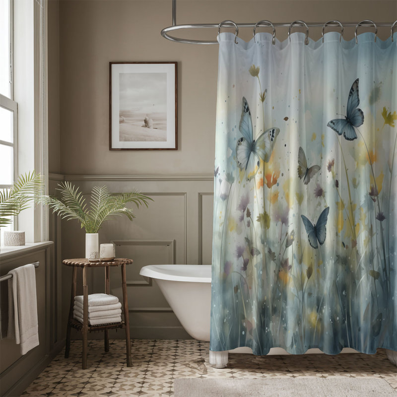 Kuhlmann, H 74 po x l 71 po, Bleu clair / beige