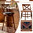 30.5” Swivel Barstools Set of 2 with Backrest Faux Leather Upholstered Seat for Pub-79987438-79987435