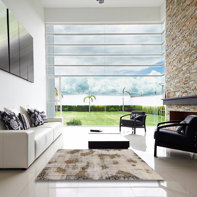Abstract Indoor Rug, Square 5'