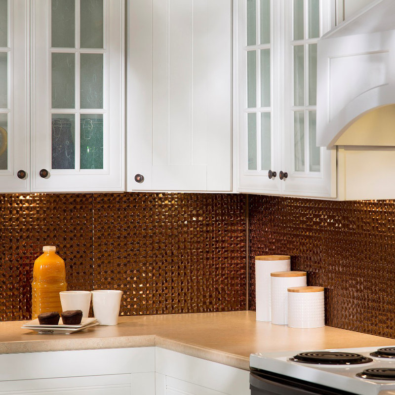 FASÄDE Terrain Decorative Vinyl Backsplash 15 sq ft Kit, Oil Rubbed Bronze