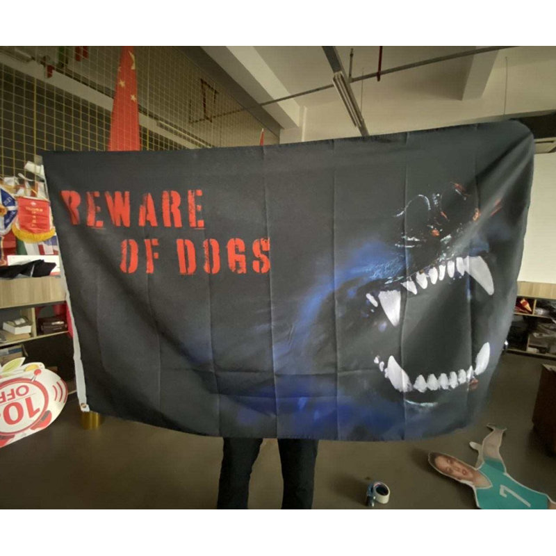 Drapeau d'avertissement «Beware Of Dogs 3 pi X 5 pi»
