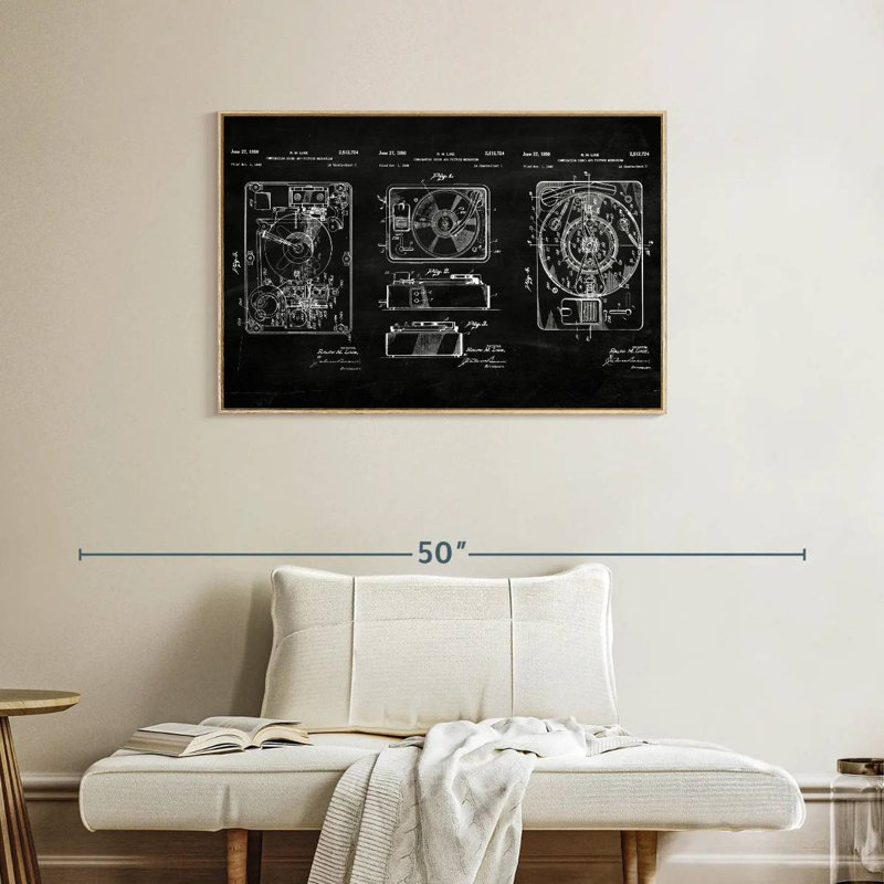 Mécanisme combiné de son et image, Cadre flottant en bois naturel, 37 po x 25 po