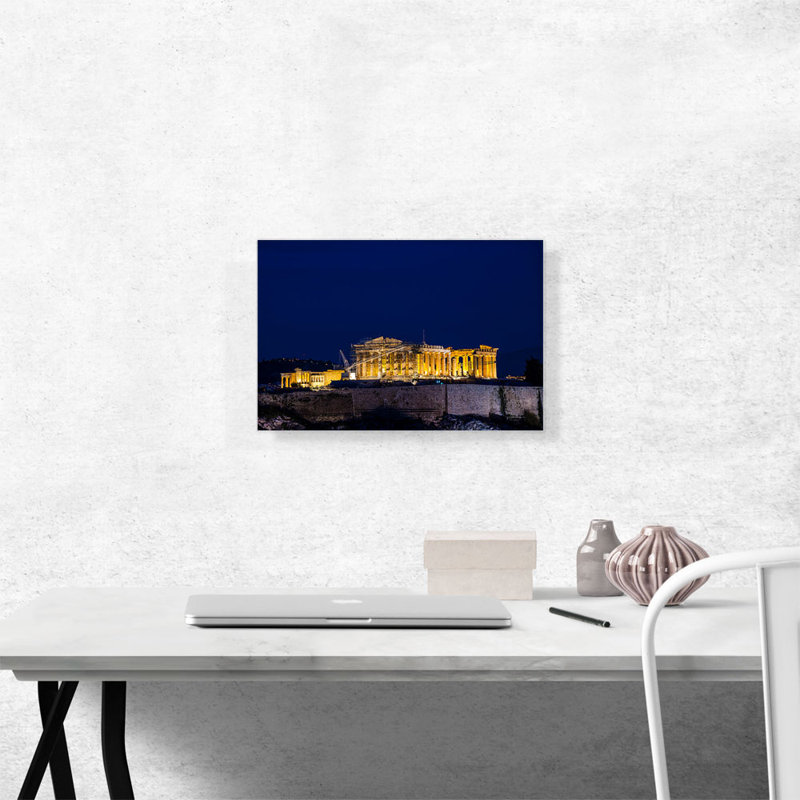 Parthénon, Athènes, Grèce la nuit, reproduction de photo sur toile tendue, H 12 po x l 18 po x 1,5 po