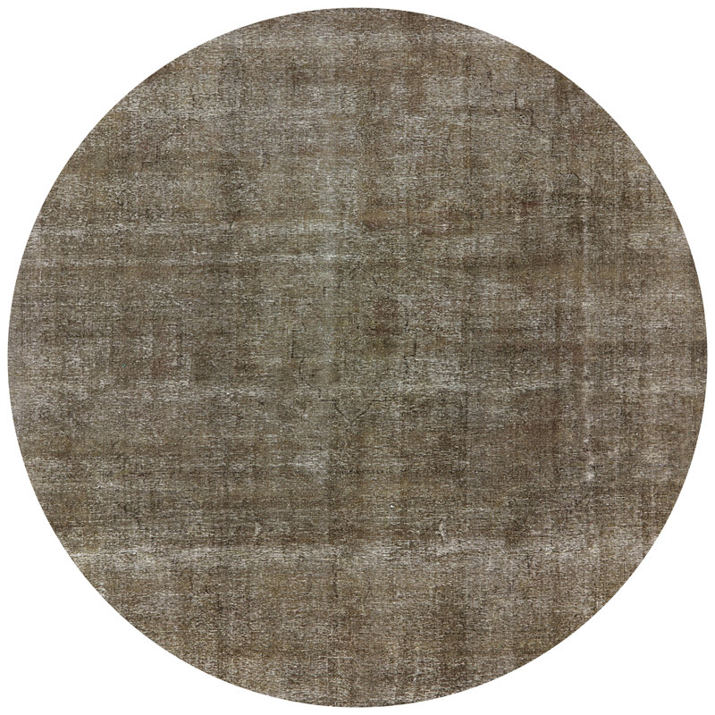 Tapis brun à motif oriental, Rond 6 pi