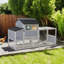 Portable Mobile Chicken Coop With Nesting Boxes, Sun Panels, Pull-Out Trays, Wheels, Painted Backyard Poultry House