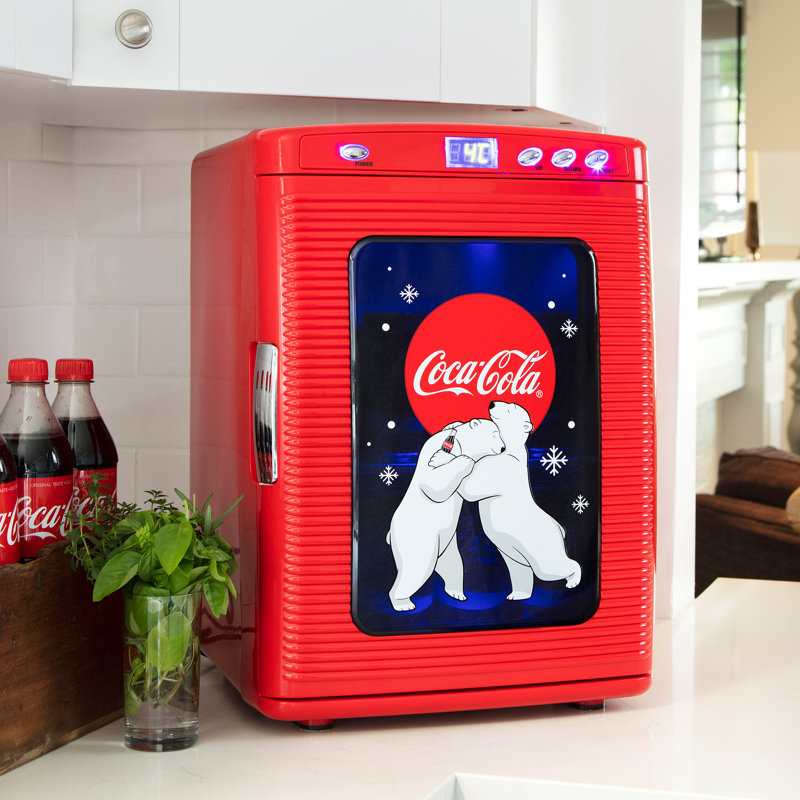 Coca Cola Mini Fridge 25L Portable Cooler Warmer 28 Can Beverage Drinks Cool Box