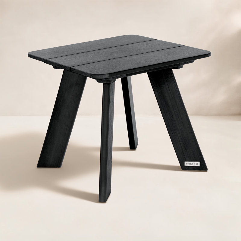 Byrnes Square Outdoor Side Table , 17.8'' in. W 17.8'' in. D, Black