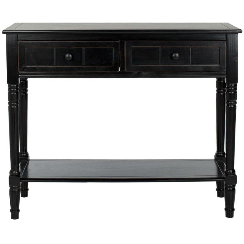 Brookshire 30.48 cm Solid Wood Top Console Table, Aged Black