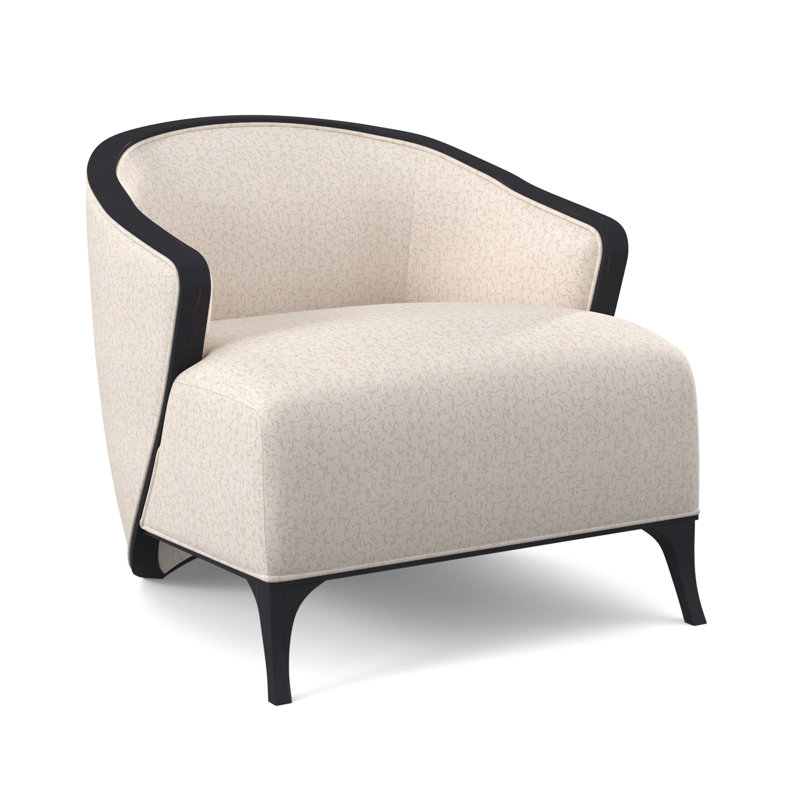 Fauteuil demi-tonneau Penegrine, Ébène vintage, Lin UV-Rollo