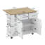 Chariot multifonctionnel pour îlot de cuisine avec armoire à 2 portes et deux tiroirs (tabouret non inclus)-330573817