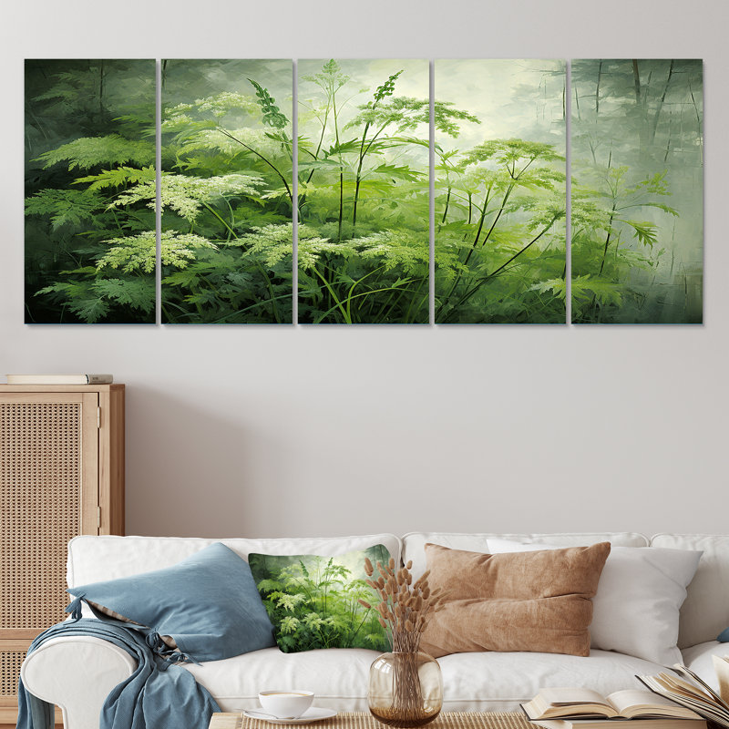 «Herbs Pottery Delights I - Herbs», art mural 5 pièces, H 28 po x l 60 po