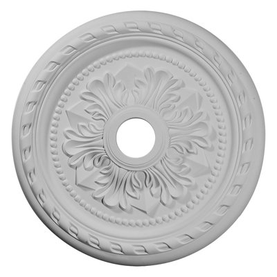 Endurathane Palmetto Ceiling Medallion, 23 5/8"OD x 3 5/8"ID x 1 5/8"P (Fits Canopies up to 3 5/8"), Factory Primed