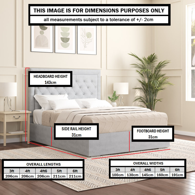 Merissa Upholstered Bed Frame, Single (3'), Parliament