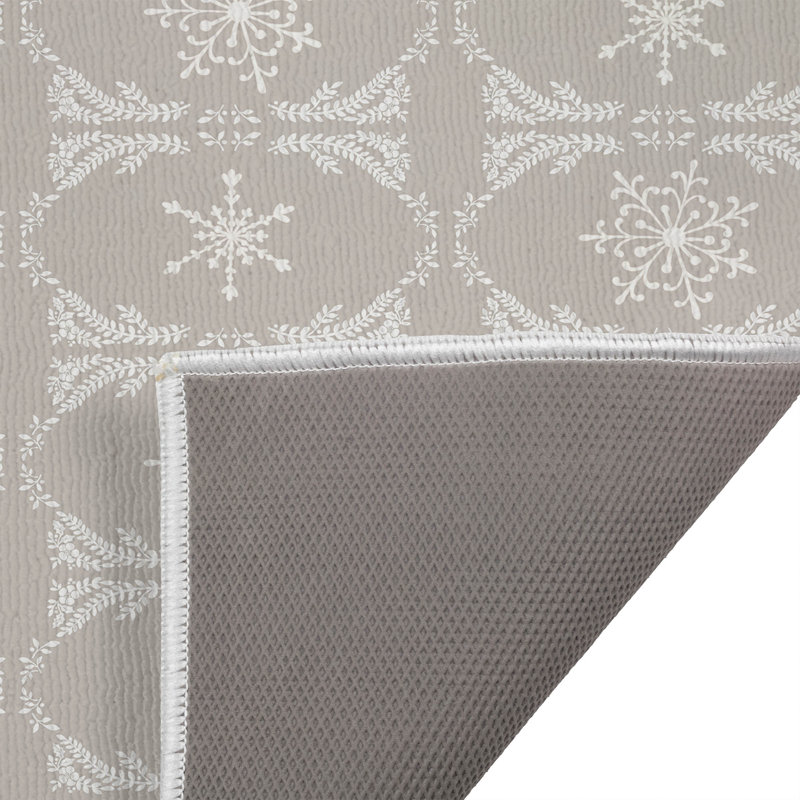 Tapis pour salle de bain Snowflake, Beige, Simple - L 24 po x l 17 po