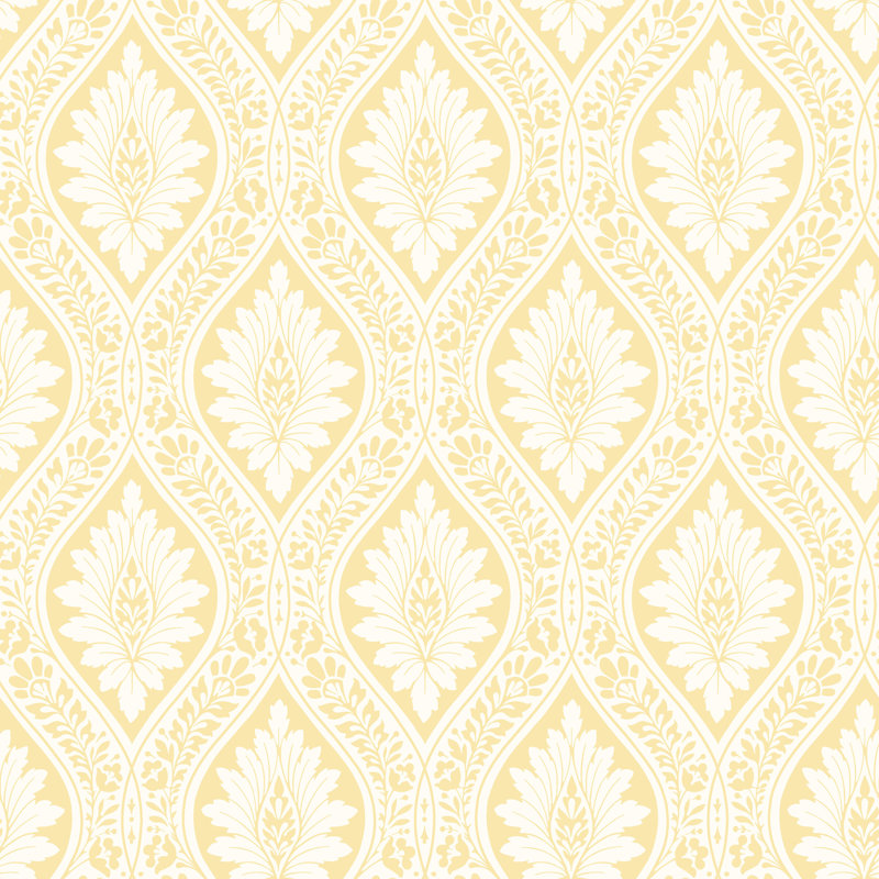 Florence Damask Wallpaper Roll, Lemon