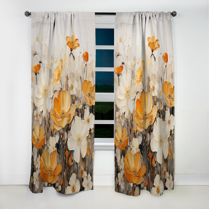 Gaener - Rideau occultant floral cerisier en fleurs - 1 panneau, L 52 po x L 84 po