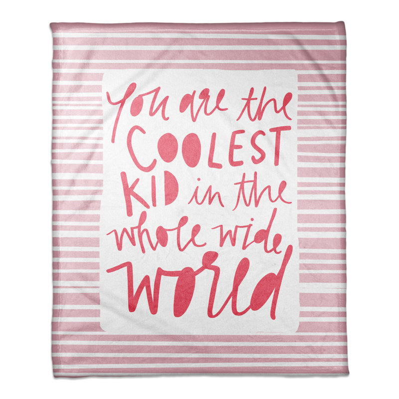 Cool Kid Hand Woven Throw Blanket, Pink