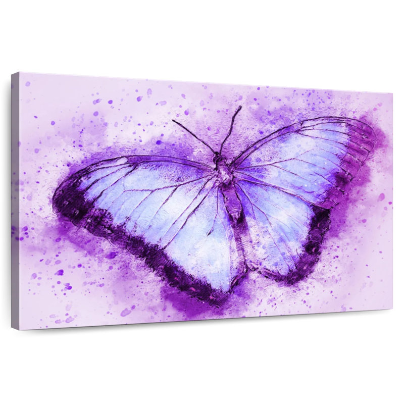 Brampt Purple On Purple Butterfly, 34" H x 51" W