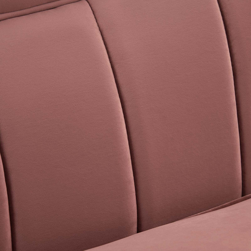 Coder Channel Tufted Performance Velvet Sofa In Dusty Rose, Dusty Rose Velvet