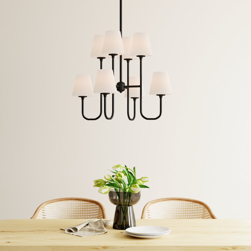 Lane 8 - Light Dimmable Tiered Chandelier, Black