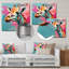 Portrait de girafe rose et vert-621148935