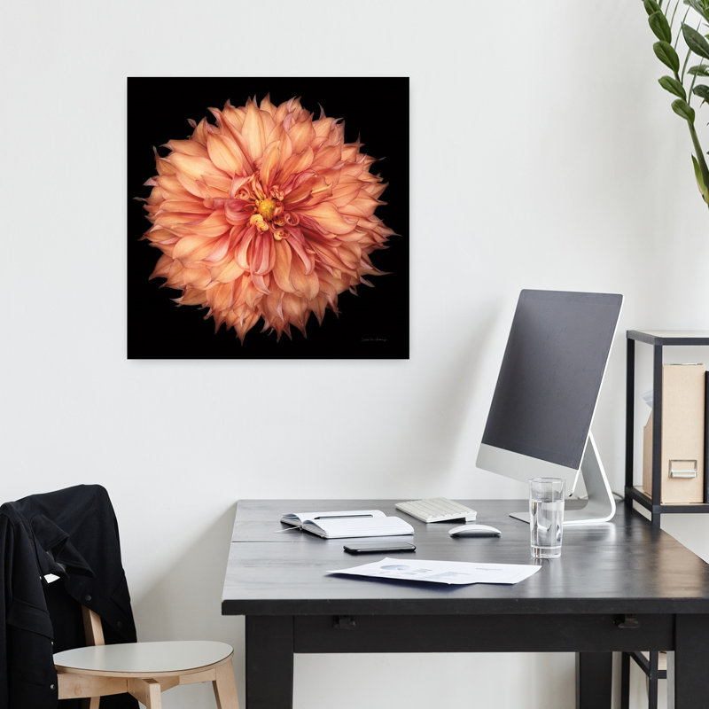 Dahlia I, art floral contemporain Dahlia, H 18 po x l 18 po