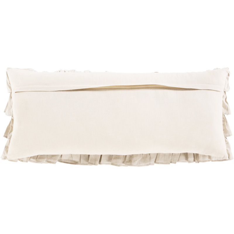  Linen Lumbar Pillow Cover, Ivory