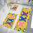4 Pcs Easter Bunny and Eggs Bath Rug Set