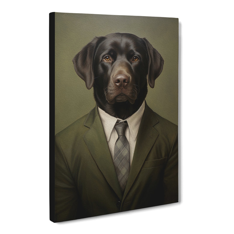 Labrador Retriever In A Suit No.3 - No Frame Print, 60cm H x 40cm W x 3cm D
